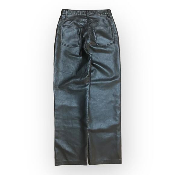 Aritzia Wilfred Melina Faux Leather Straight Leg Pants Womens Size 2 Black - Picture 6 of 8